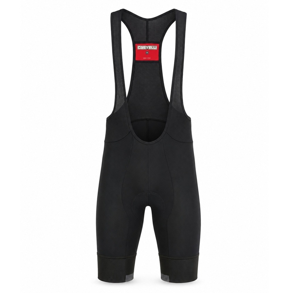 Castelli Mens Black Cycling Bib Shorts Padded Mesh Straps Size 2XL